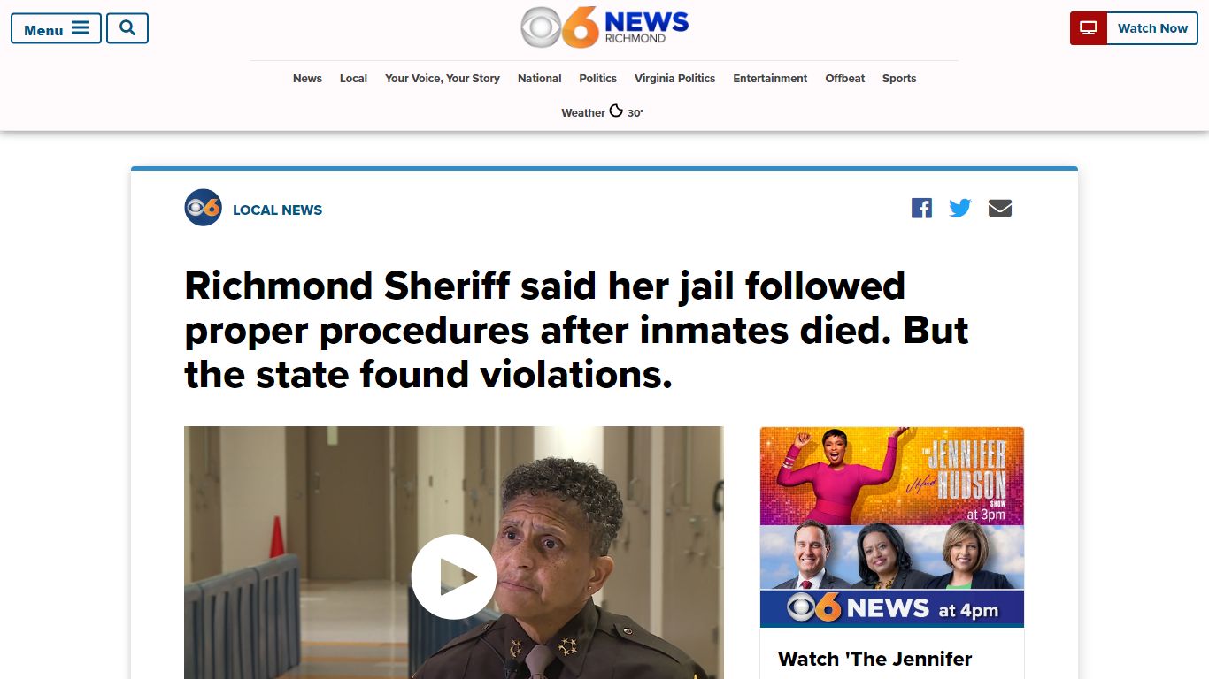 Richmond Sheriff said her jail followed proper procedures after inmates ...